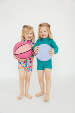 Turbo Teal Full Zip Ruffle Active Jacket For Girls - Everetts Place Boutique - Active Jacket