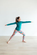Turbo Teal Full Zip Ruffle Active Jacket For Girls - Everetts Place Boutique - Active Jacket