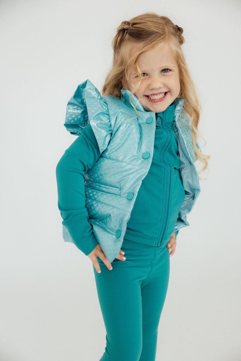 Turquoise Dot Puffer Vest For Cold Weather Wear Mila Rose Mila & Rose ® Everetts Place: Online Boutique