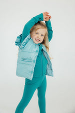 Turquoise Dot Puffer Vest For Cold Weather Wear Mila Rose Mila & Rose ® Everetts Place: Online Boutique