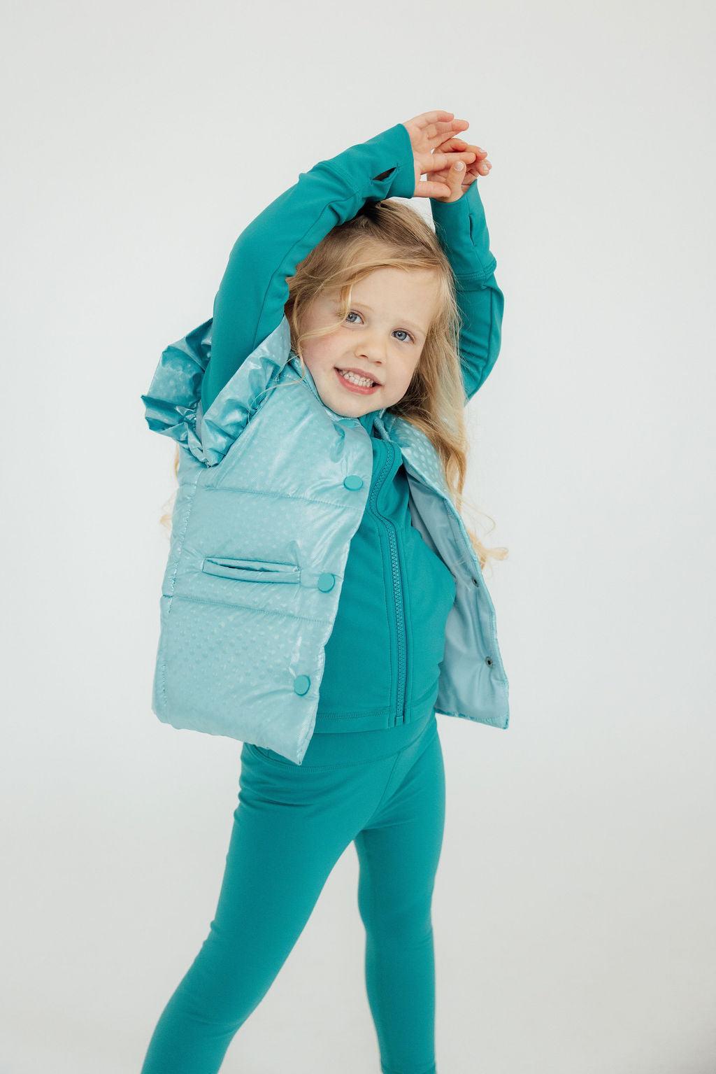 Turquoise Dot Puffer Vest For Cold Weather Wear Mila Rose Mila & Rose ® Everetts Place: Online Boutique