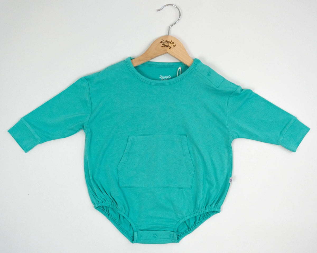 Bubble Baby Turquoise | Long Sleeve Bubble Romper - 