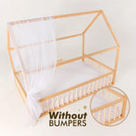 Goodevas Twin Size Montessori House Bed for Kids with Fence - Furniture > Baby & Toddler Furniture > Cribs & Toddler Beds > Toddler Beds Beds