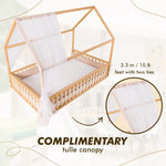 Goodevas Twin Size Montessori House Bed for Kids with Fence - Furniture > Baby & Toddler Furniture > Cribs & Toddler Beds > Toddler Beds Beds