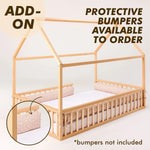 Goodevas Twin Size Montessori House Bed for Kids with Fence - Furniture > Baby & Toddler Furniture > Cribs & Toddler Beds > Toddler Beds Beds