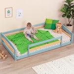 Twin Size Montessori-Inspired Floor Bed with Safety Guardrails for Kids by Ocodile.com