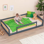 Twin Size Montessori-Inspired Floor Bed with Safety Guardrails for Kids by Ocodile.com