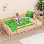 Twin Size Montessori-Inspired Floor Bed with Safety Guardrails for Kids by Ocodile.com