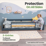 Twin Size Montessori-Inspired Floor Bed with Safety Guardrails for Kids by Ocodile.com