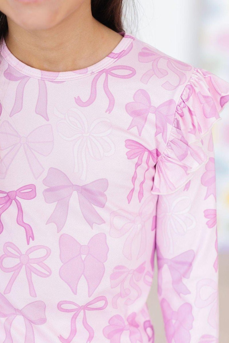 Twinkle Ties Long Sleeve Ruffle Tee For Girls Mila Rose - Everetts Place Boutique - 