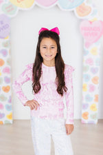 Twinkle Ties Long Sleeve Ruffle Tee For Girls Mila Rose - Everetts Place Boutique - 