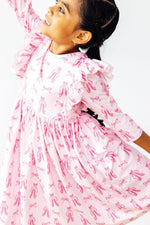 Twirling In Pointe Ruffle Dress With Three Quarter Sleeves - Everetts Place Boutique - 