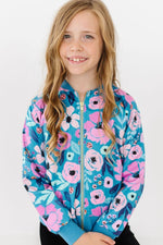 Twirling In Teal Satin Jacket Mila And Rose For Girls - Everetts Place Boutique - 