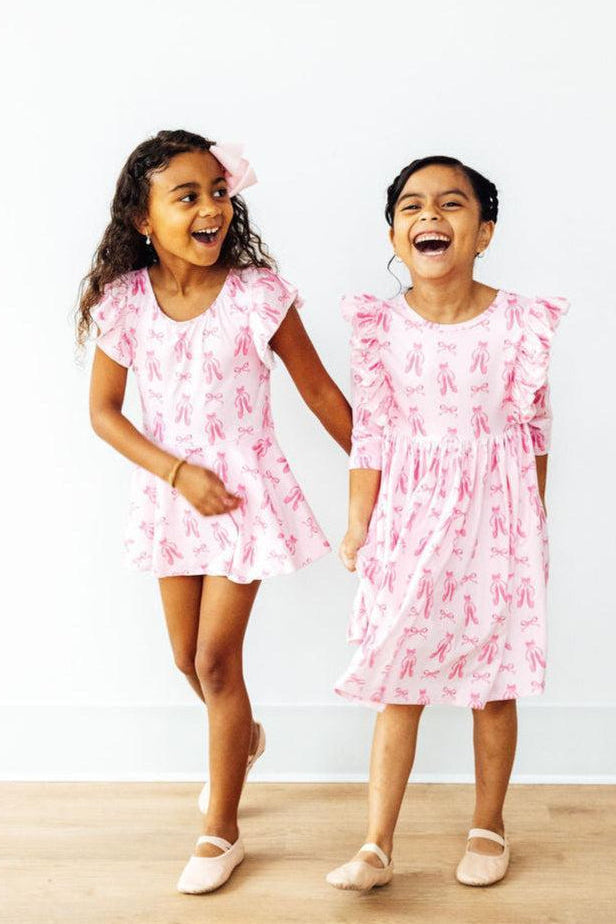 Twirling en Pointe 3/4 Sleeve Ruffle Twirl Dress by Mila & Rose ®