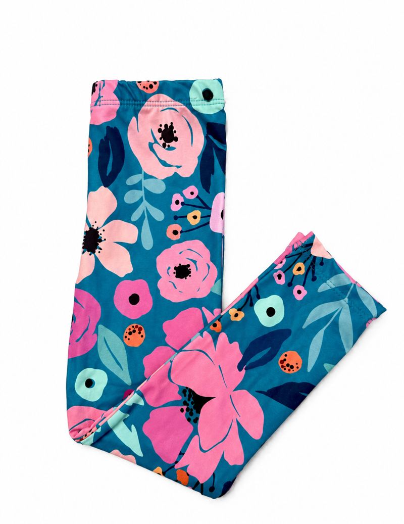 Twirling in Teal Leggings - Textile, Pink, Purple, Active Pants, Pattern | Everetts Place