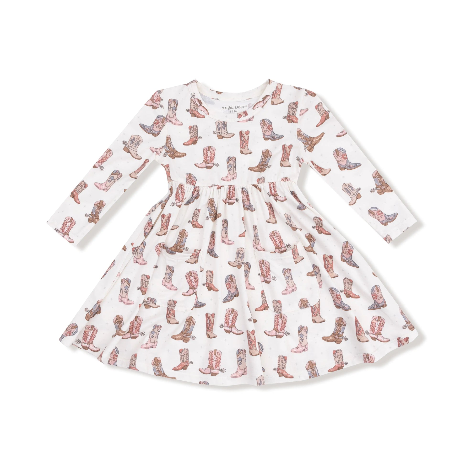 Twirly Long Sleeve Dress From Bamboo Viscose For Girls Angel Dear Everetts Place: Online Boutique