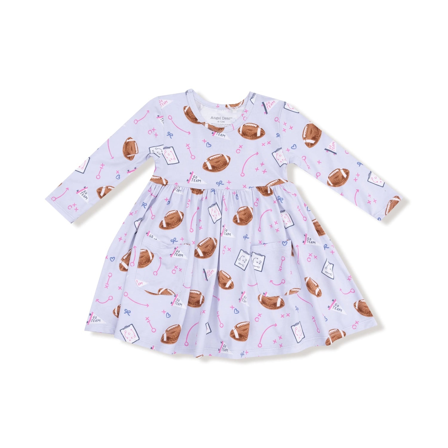 Angel Dear Twirly Long Sleeve Dress for Girls Soft Bamboo Viscose Cozy Playdate Outfit - Apparel & Accessories > Clothing > Baby & Toddler Clothing > Baby & Toddler Dresses 544