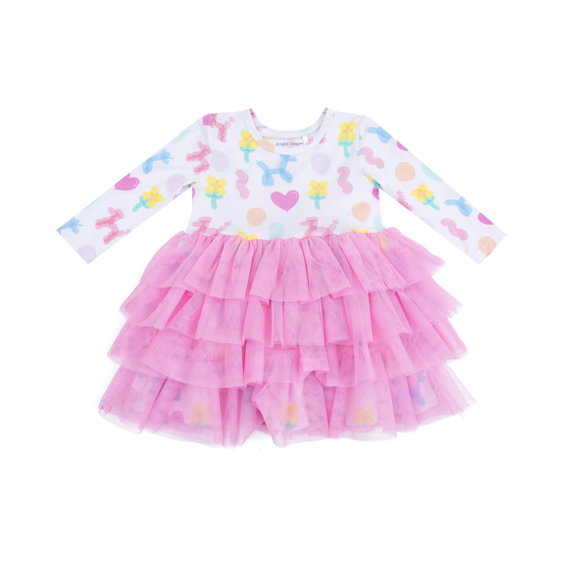 Twirly Long Sleeve Layered Tulle Dress Angel Dear Kids Angel Dear Everetts Place: Online Boutique