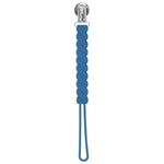 Three Little Tots Twist Blue All Silicone One Piece Pacifier Clip - 