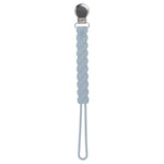 Three Little Tots Twist Glacier Blue Gray All Silicone One Piece Pacifier Clip - 