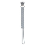 Three Little Tots Twist Gray All Silicone One Piece Pacifier Clip - 