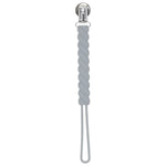 Three Little Tots Twist Gray All Silicone One Piece Pacifier Clip - 