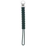 Three Little Tots Twist Hunter Green All Silicone One Piece Pacifier Clip - 