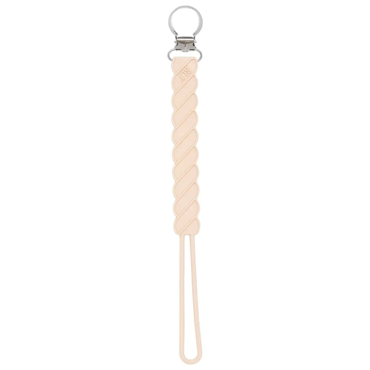 Three Little Tots Twist Tan Neutral All Silicone One Piece Pacifier Clip - 
