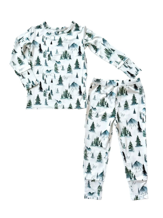 Two-Piece Pajama Set - Green Forest Harp Angel Boutique
