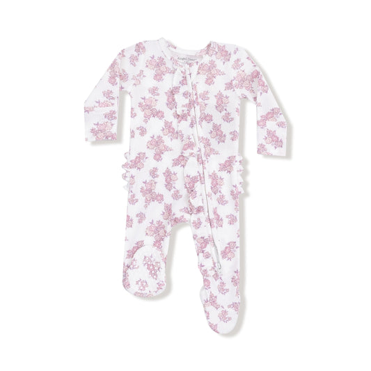 Two Way Ruffle Zipper Footie Bamboo Viscose Comfort Angel Dear Everetts Place: Online Boutique