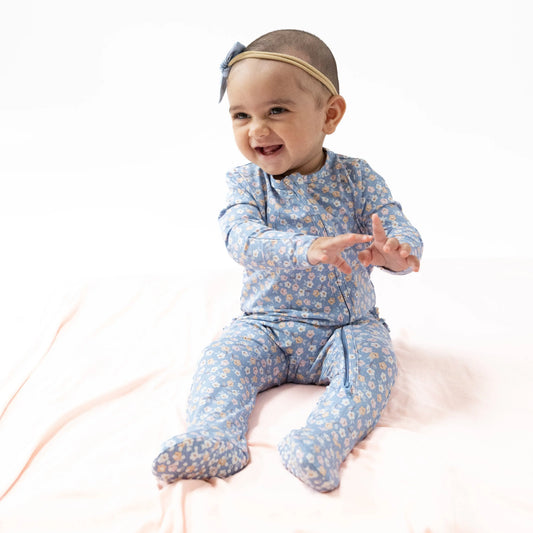 Two Way Zipper Ruffle Back Footie For Babies Bamboo Angel Dear Everetts Place: Online Boutique