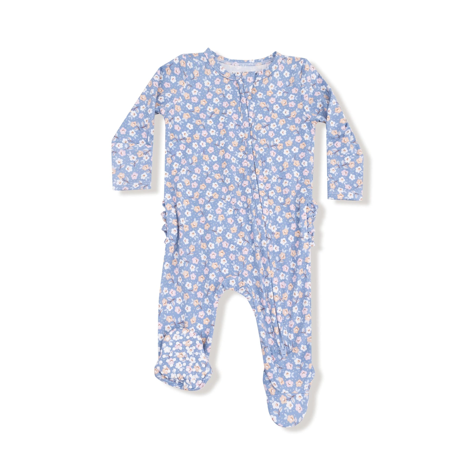Two Way Zipper Ruffle Back Footie For Babies Bamboo Angel Dear Everetts Place: Online Boutique
