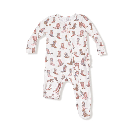 Two Way Zipper Ruffle Back Footie For Baby Bamboo Fabric Angel Dear Everetts Place: Online Boutique