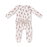 Angel Dear Two Way Zipper Ruffle Back Footie For Baby Bamboo Fabric - Apparel & Accessories > Clothing > Baby & Toddler Clothing > Baby & Toddler Sleepwear 653