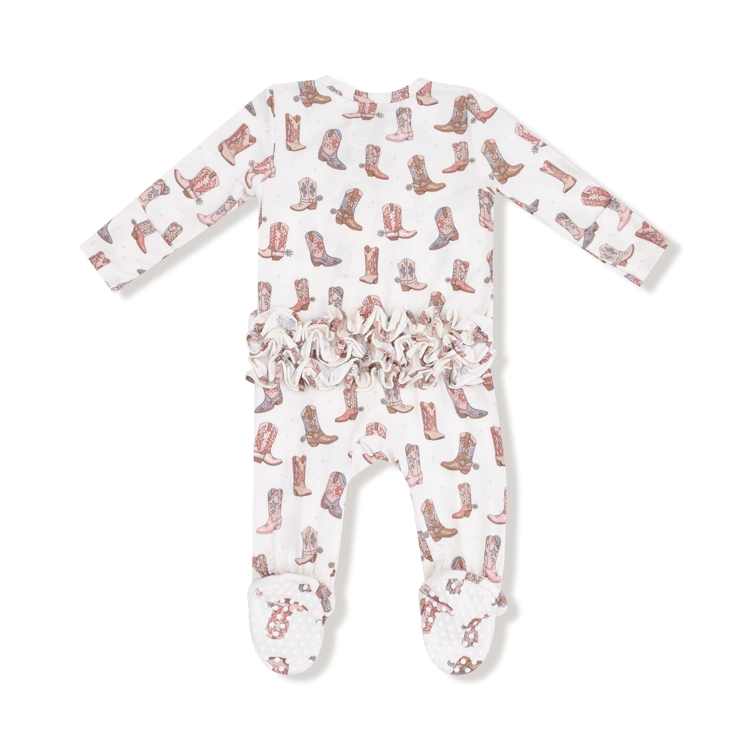 Angel Dear Two Way Zipper Ruffle Back Footie For Baby Bamboo Fabric - Apparel & Accessories > Clothing > Baby & Toddler Clothing > Baby & Toddler Sleepwear 653