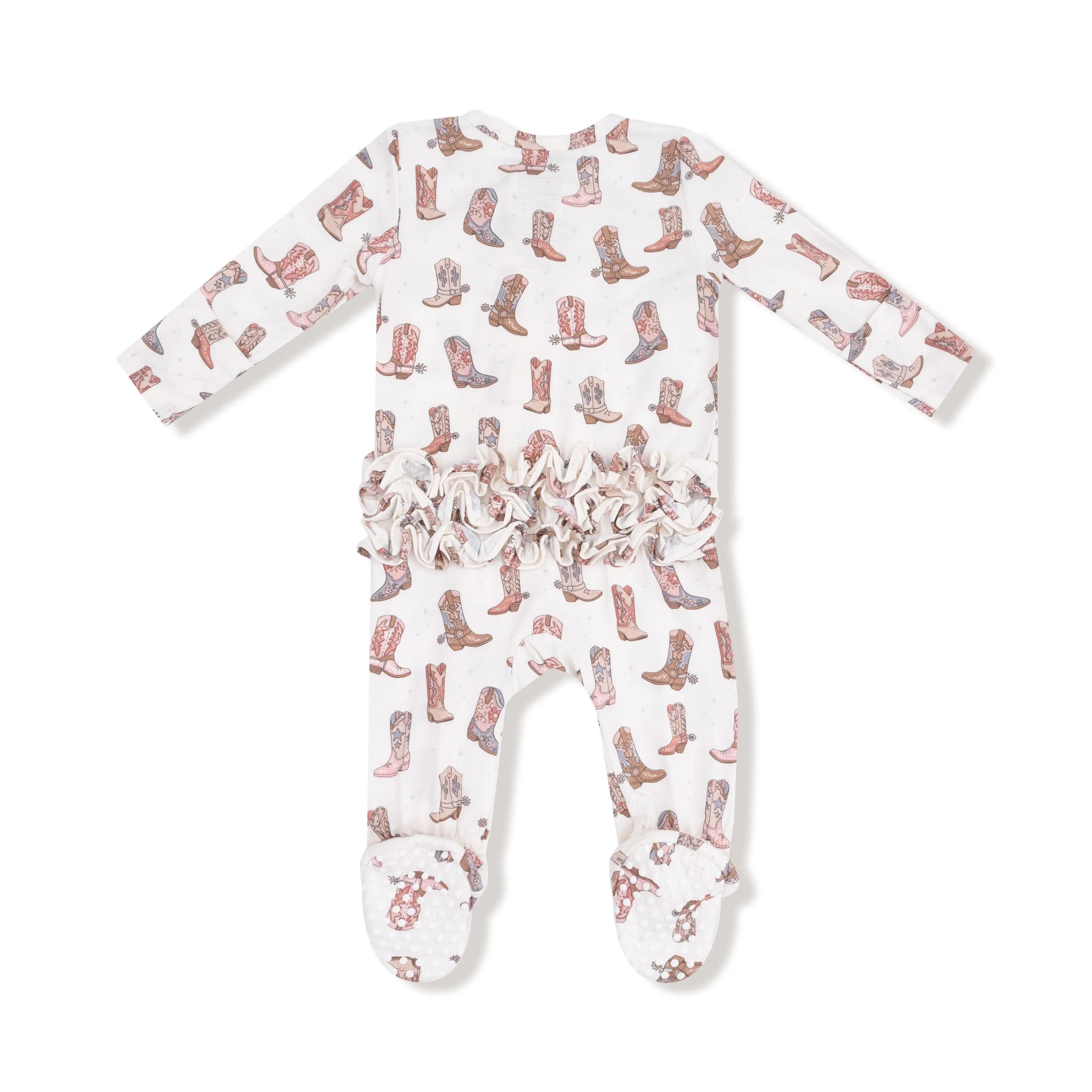 Two Way Zipper Ruffle Back Footie For Baby Bamboo Fabric Angel Dear Everetts Place: Online Boutique