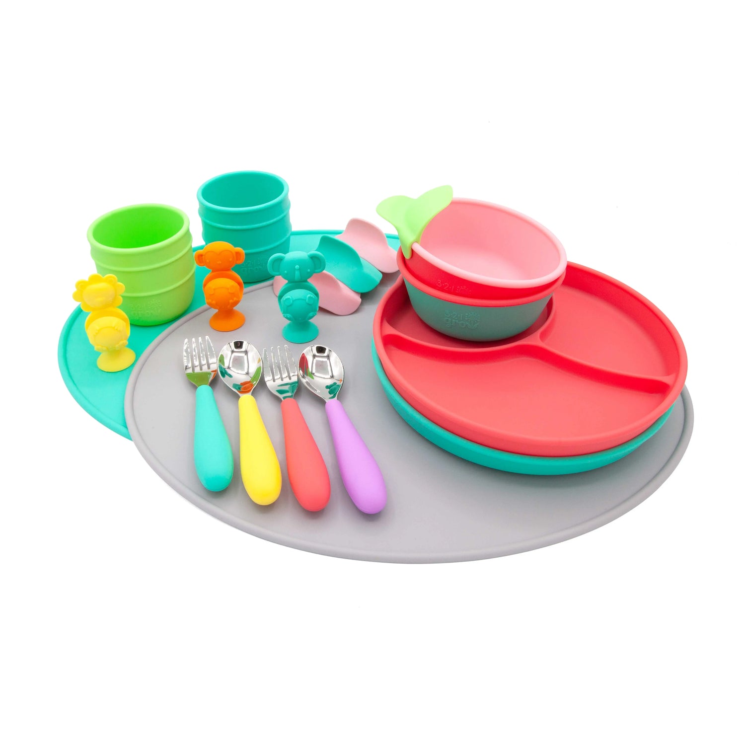Ultimate Mealtime Bundle for Toddlers 19 Piece Dining Set 321 Grow Everetts Place: Online Boutique 74.99