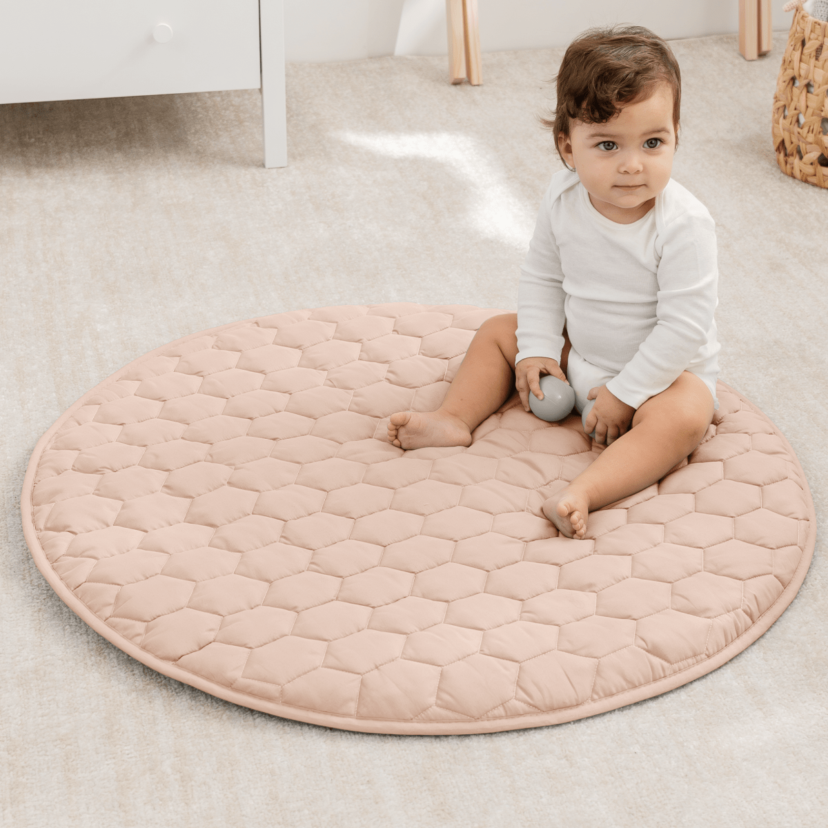 Comfy Cubs Ultra Soft Plush Blush Baby Play Mat With Non Slip Bottom - Everetts Place Boutique - 