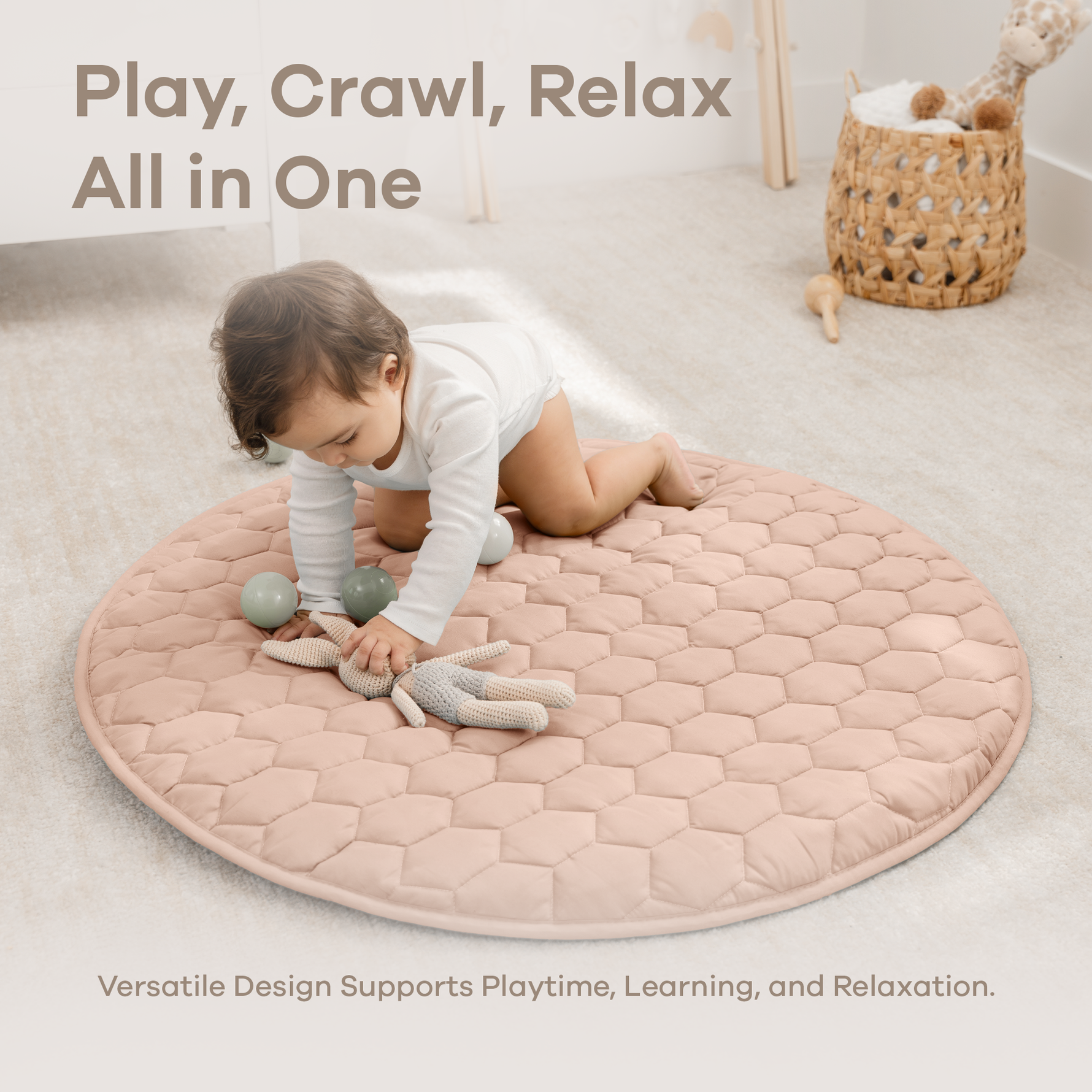 Ultra Soft Plush Blush Baby Play Mat With Non Slip Bottom Comfy Cubs Everetts Place: Online Boutique