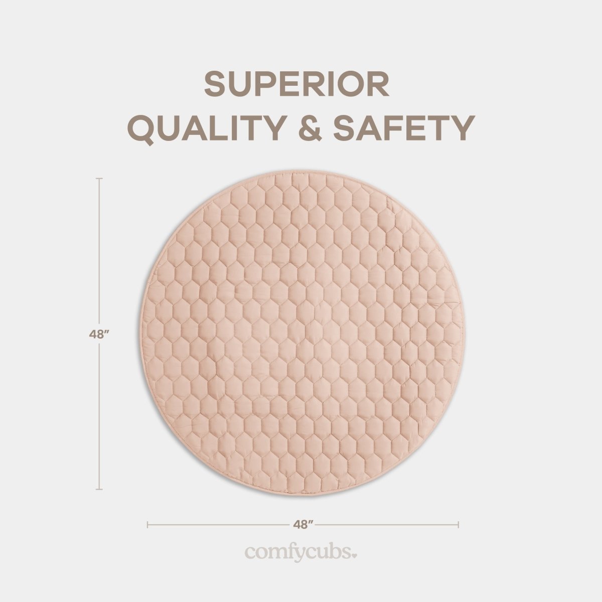 Comfy Cubs Ultra Soft Plush Blush Baby Play Mat With Non Slip Bottom - Everetts Place Boutique - 