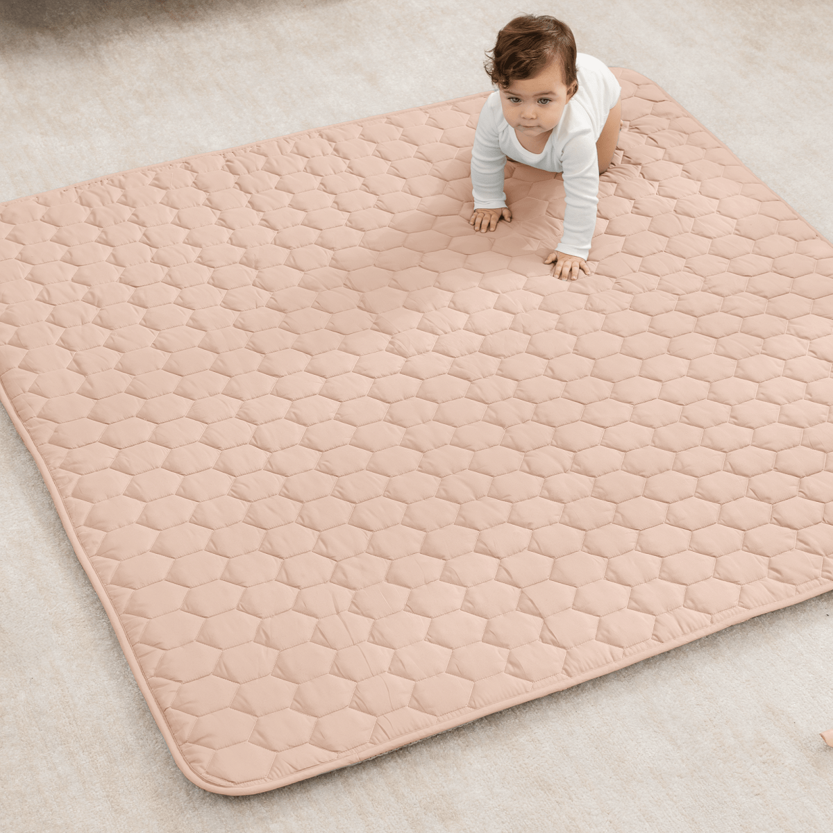 Ultra Soft Plush Blush Baby Play Mat With Non Slip Bottom - Everetts Place Boutique - 