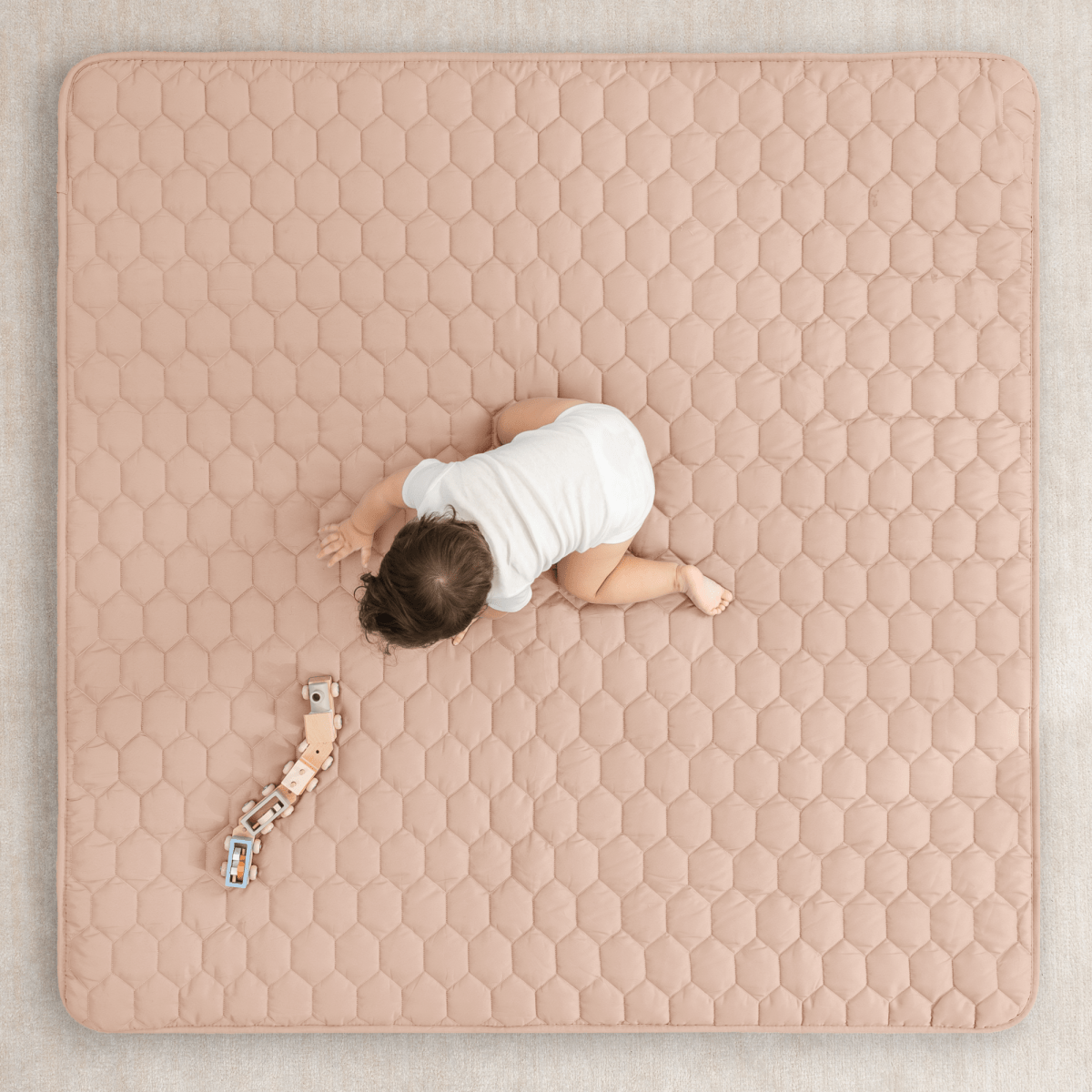 Comfy Cubs Ultra Soft Plush Blush Baby Play Mat With Non Slip Bottom - Everetts Place Boutique - 