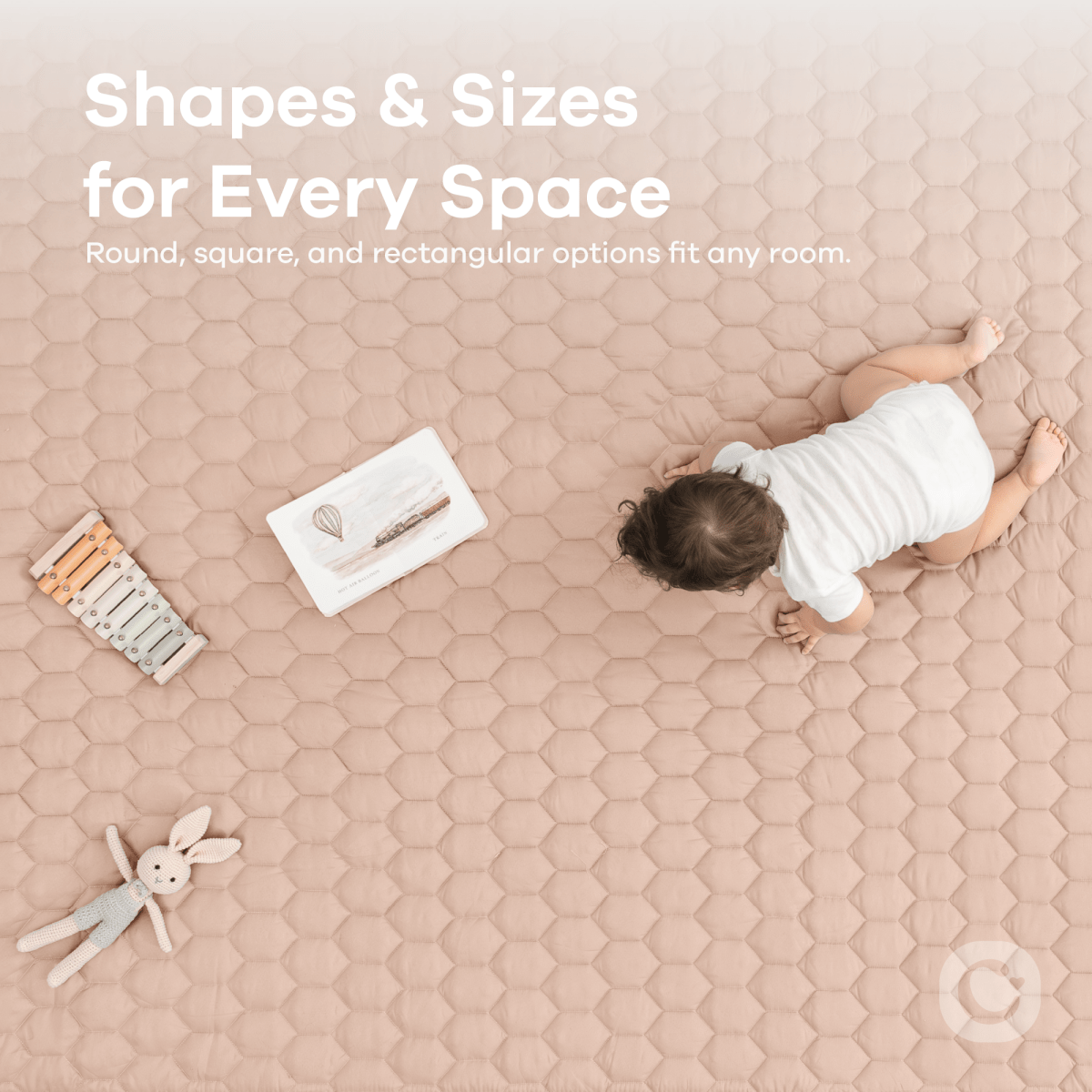 Ultra Soft Plush Blush Baby Play Mat With Non Slip Bottom - Everetts Place Boutique - 