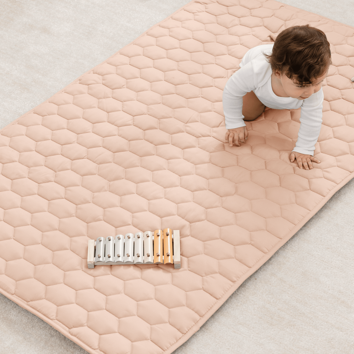 Comfy Cubs Ultra Soft Plush Blush Baby Play Mat With Non Slip Bottom - Everetts Place Boutique - 