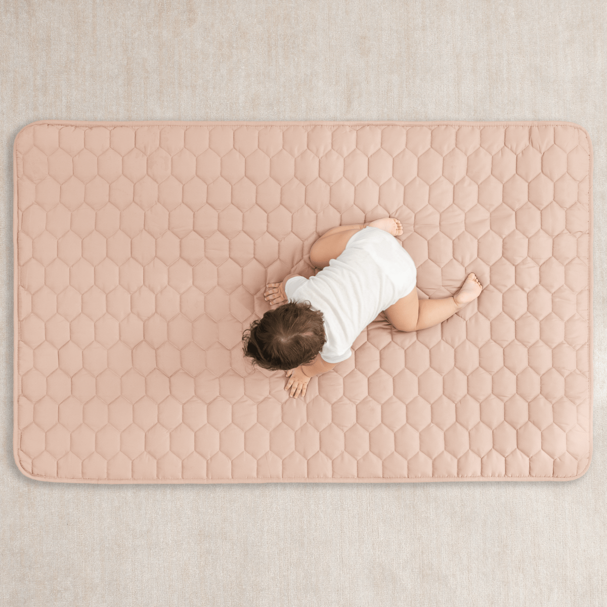 Comfy Cubs Ultra Soft Plush Blush Baby Play Mat With Non Slip Bottom - Everetts Place Boutique - 