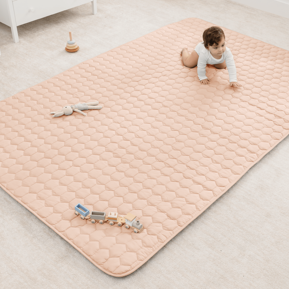 Ultra Soft Plush Blush Baby Play Mat With Non Slip Bottom - Everetts Place Boutique - 