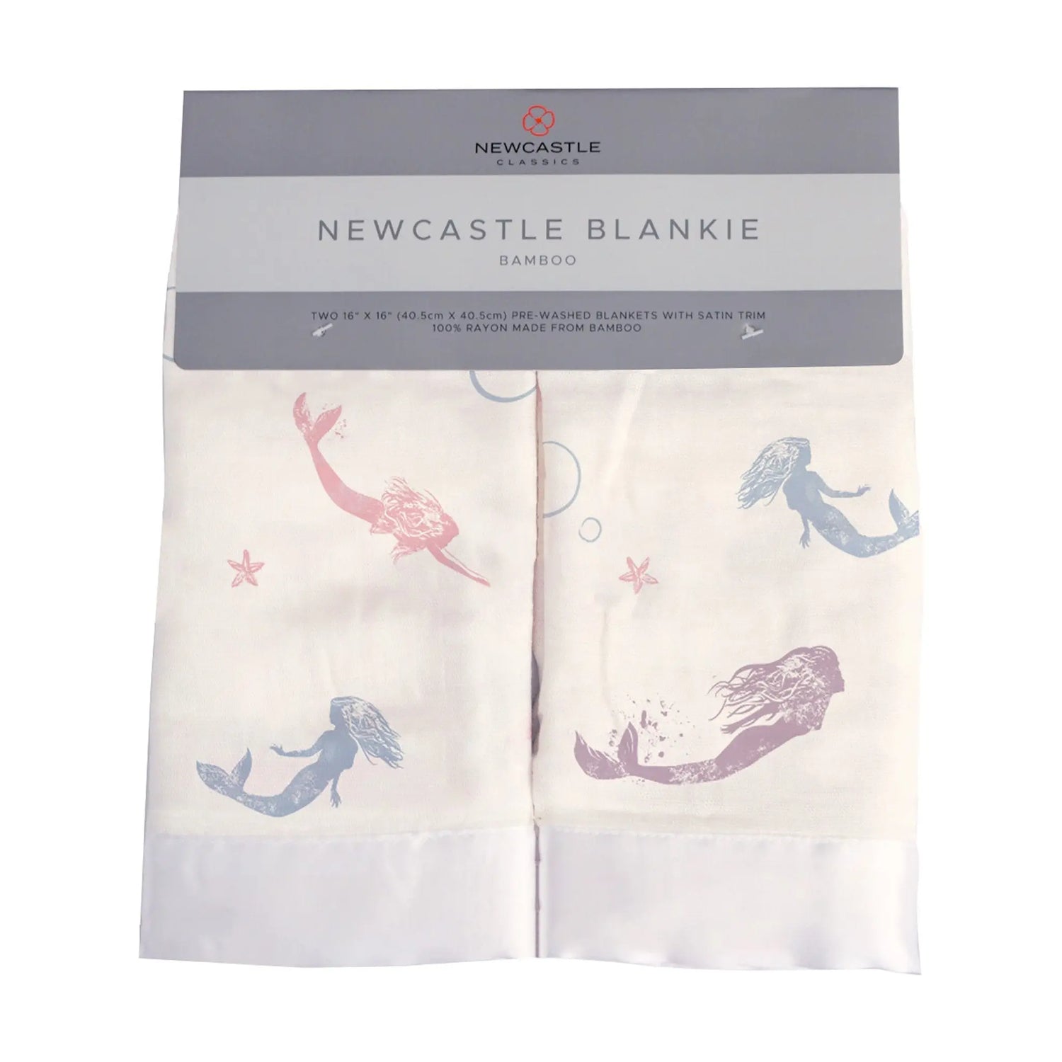 Newcastle Classics Under The Sea Mermaid Bamboo Muslin Security Baby Blankie - Baby & Toddler > Swaddling & Receiving Blankets > Receiving Blankets Bamboo Security Blanket