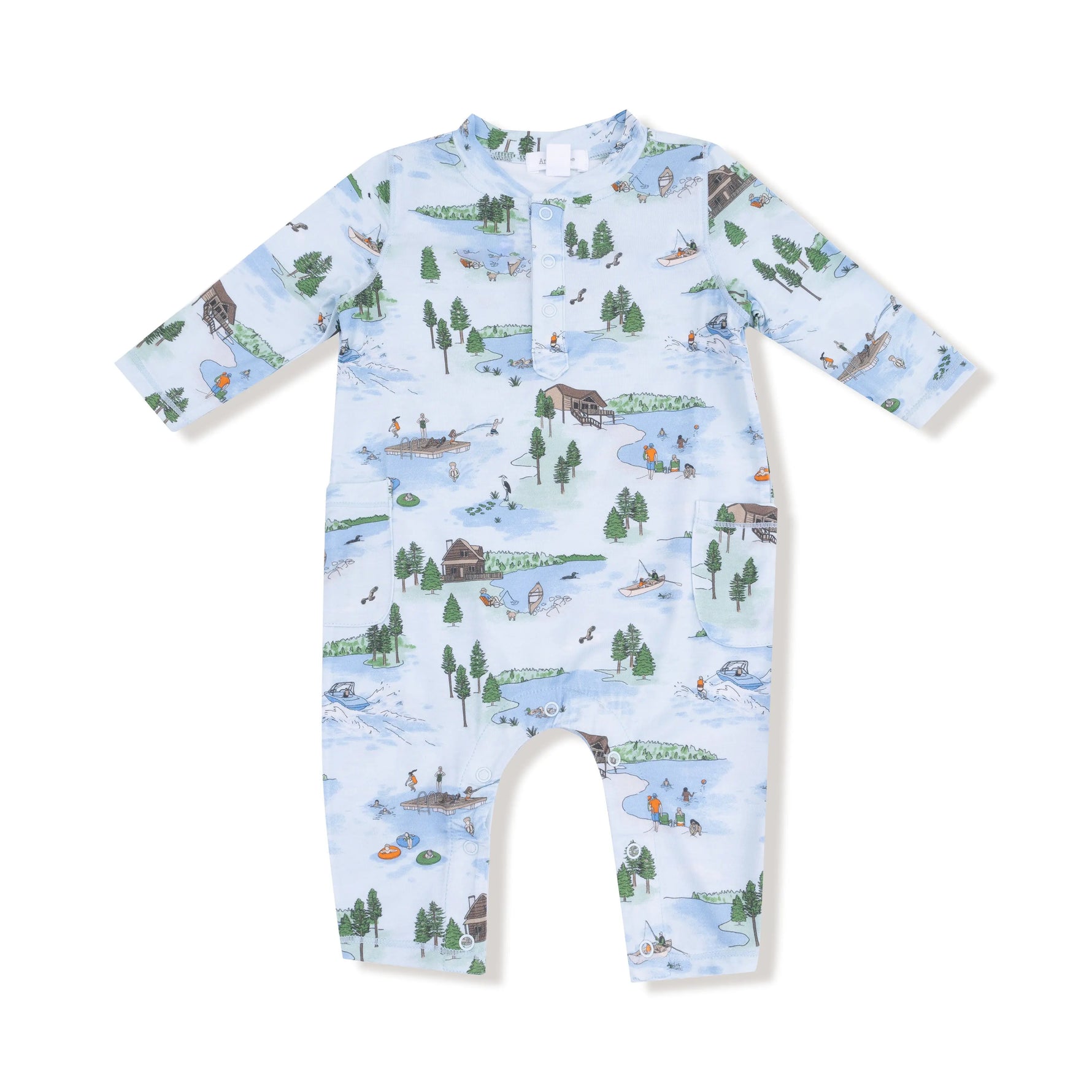 Angel Dear Uni Baby Romper Cozy Henley Neckline For Fall And Winter - Apparel & Accessories > Clothing > Baby & Toddler Clothing > Baby One-Pieces 106