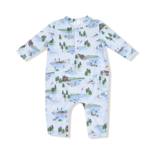 Uni Baby Romper Cozy Henley Neckline For Fall And Winter Angel Dear Everetts Place: Online Boutique
