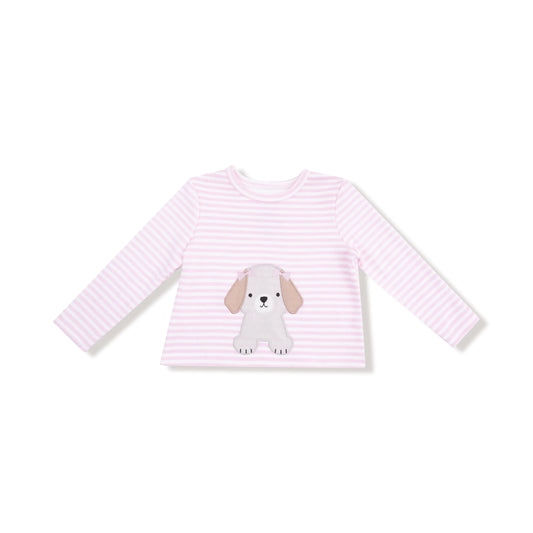 Uni Long Sleeve Shirt With Puppy Applique Angel Dear Angel Dear Everetts Place: Online Boutique